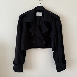 Meshki Cropped Trenchcoat Black